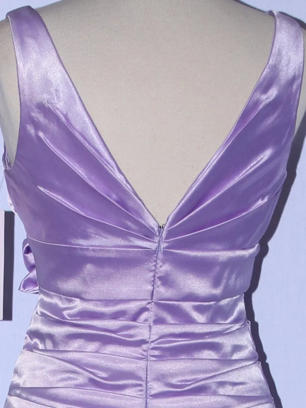 Cindy #1193 Long Satin Fit & Flare Bridesmaid Evening Gown-Size 4X- LILAC- NWT - Picture 5 of 5